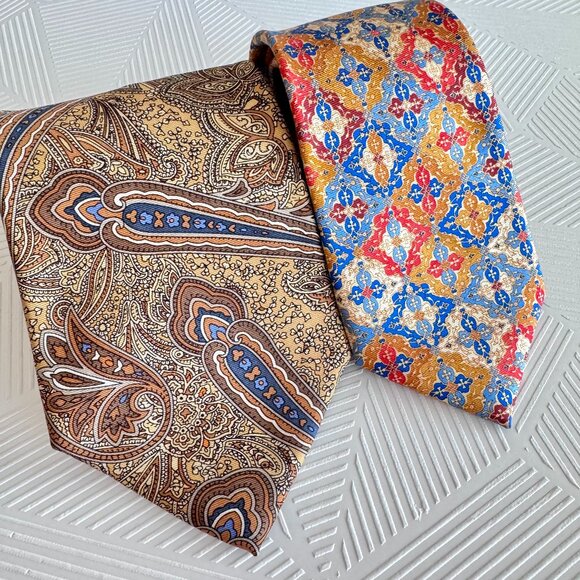 The Met 100% Silk Tie Set – Paisley & Geometric Pattern Ties Metropolitan Art - Picture 1 of 15